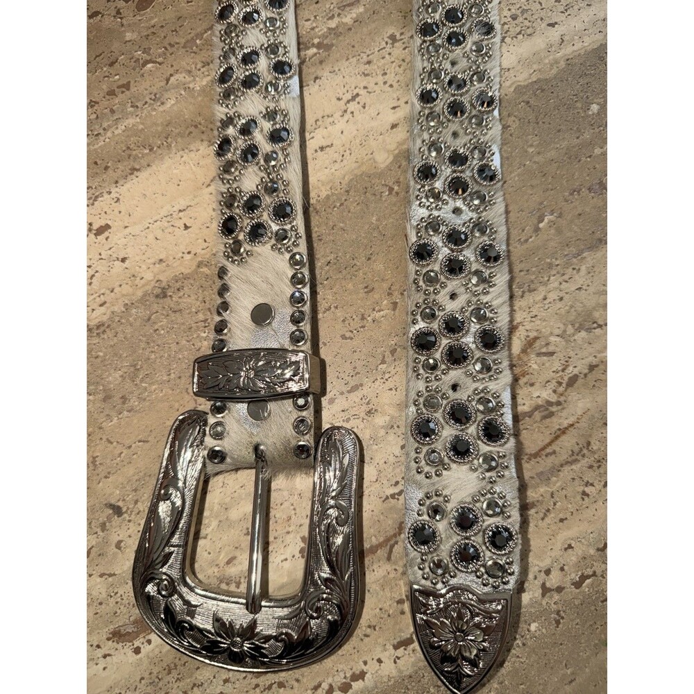 Kippy’s Belt Hide Western Belt Swarovski Crystal Studded Leather Size 34